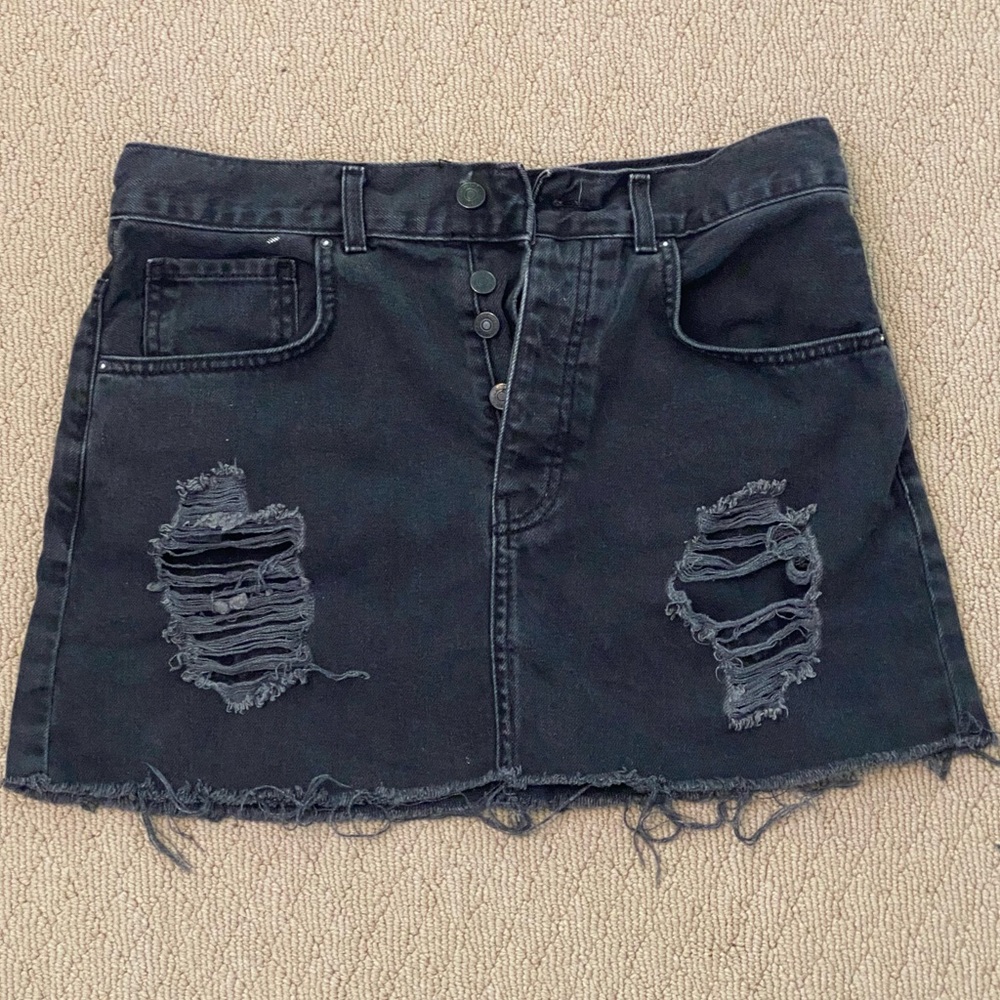 Forever 21 Black Jean Skirt